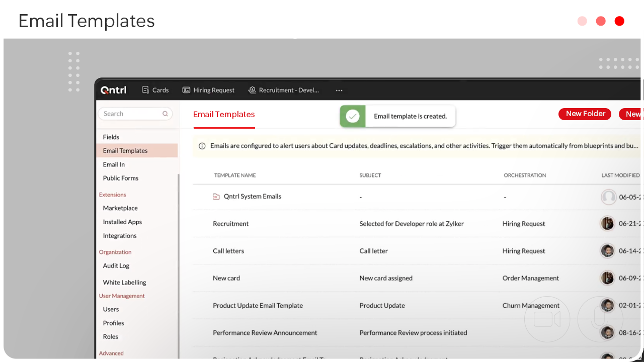 Videos Email Templates Qntrl